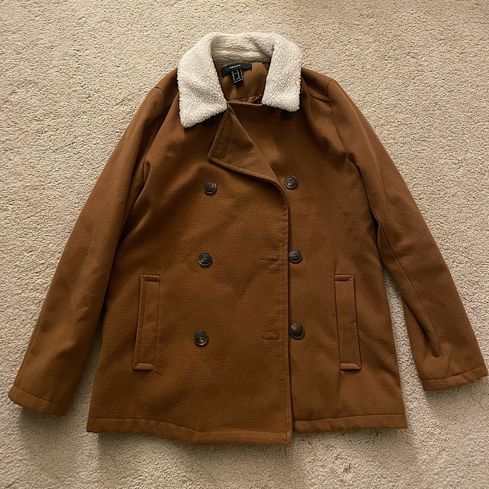 Forever 21 double-breasted pea coat with pockets